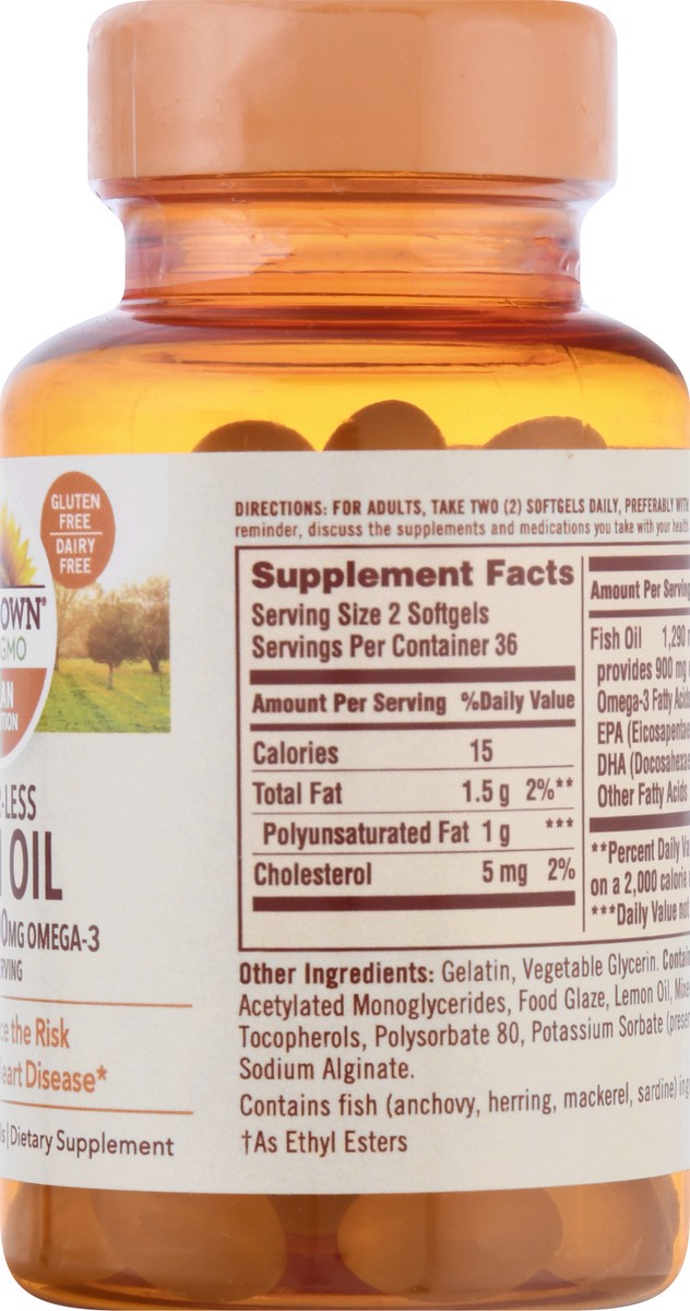 slide 8 of 9, Sundown Naturals Odor-less Fish Oil, 72 ct