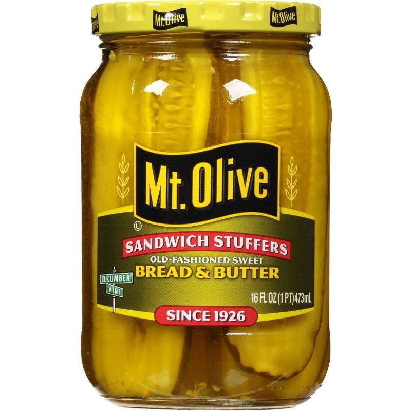 slide 1 of 4, Mt. Olive Sandwich Stuffers Old-Fashioned Sweet Bread and Butter Pickle Slices - 16oz, 16 oz