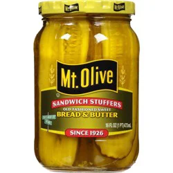 Mt. Olive Sandwich Stuffers Old-Fashioned Sweet Bread and Butter Pickle Slices - 16 oz