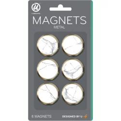 U Brands Round Magnets, Marble Print