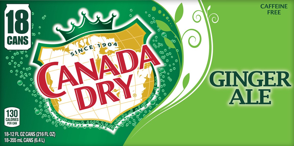 slide 5 of 12, Canada Dry Ginger Ale Soda, 12 fl oz cans, 18 pack, 18 ct