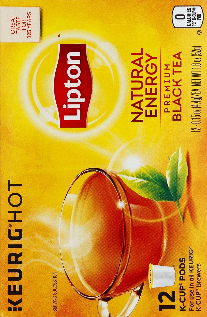 slide 4 of 5, Lipton Natural Energy Premium Black Tea K-Cup Pods, 12 ct