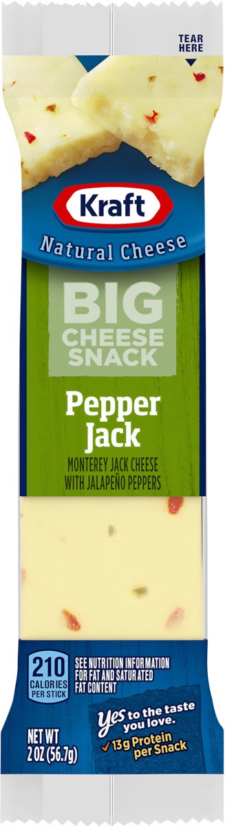 slide 3 of 8, Kraft Pepper Jack Big Cheese Snack Bar, 2 oz Stick, 2 oz