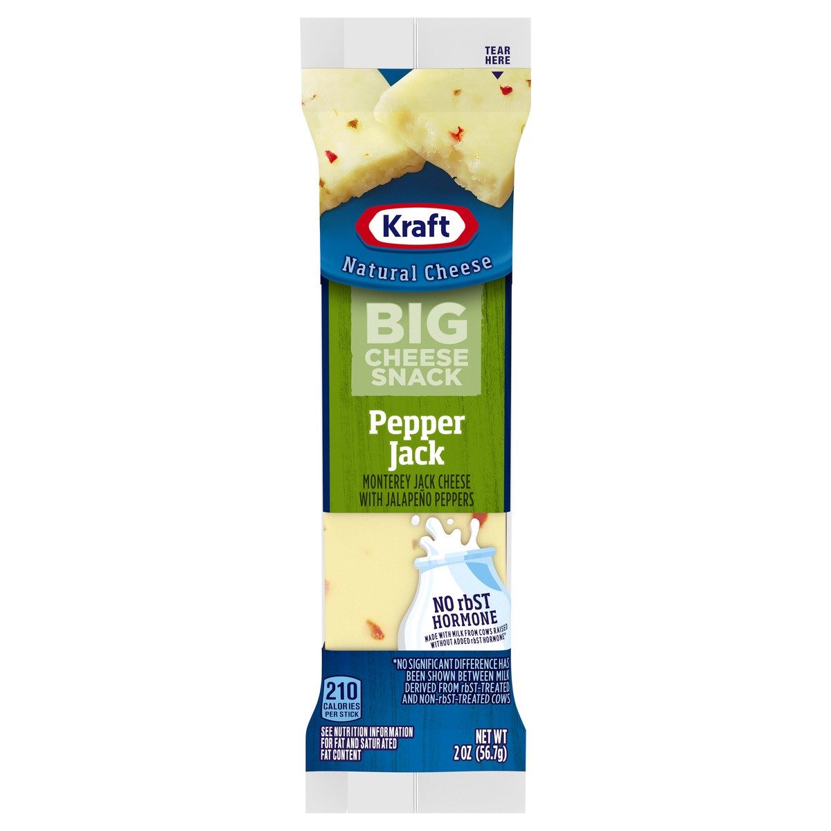 slide 1 of 8, Kraft Pepper Jack Big Cheese Snack Bar, 2 oz Stick, 2 oz