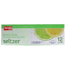 Weis Quality Lemon Lime Seltzer - 12 ct; 144 fl oz