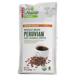 Weis Quality Organic Peruvian Peaks Whole Bean Coffee - 10 oz