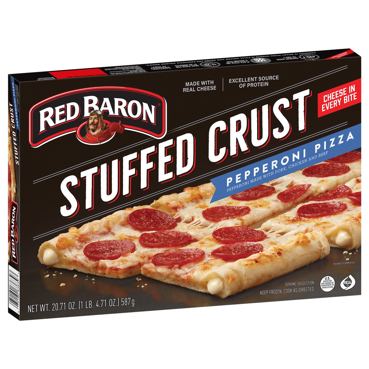 slide 2 of 14, Red Baron Pizza, Stuffed Crust Pepperoni 20.71 oz., 20.71 oz