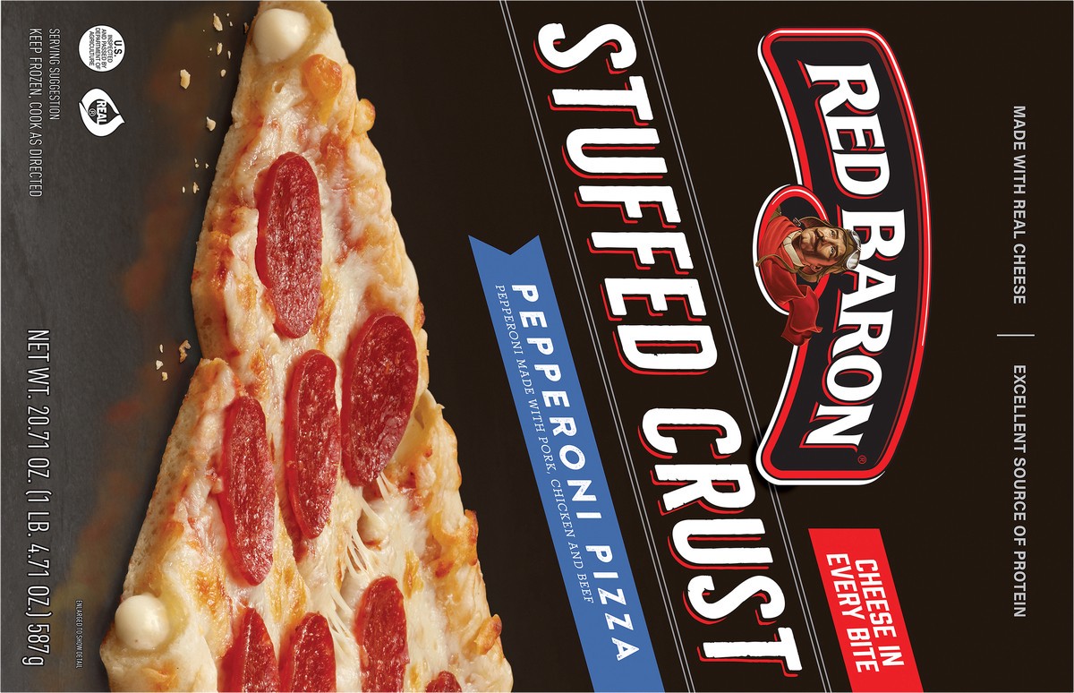 slide 11 of 14, Red Baron Pizza, Stuffed Crust Pepperoni 20.71 oz., 20.71 oz