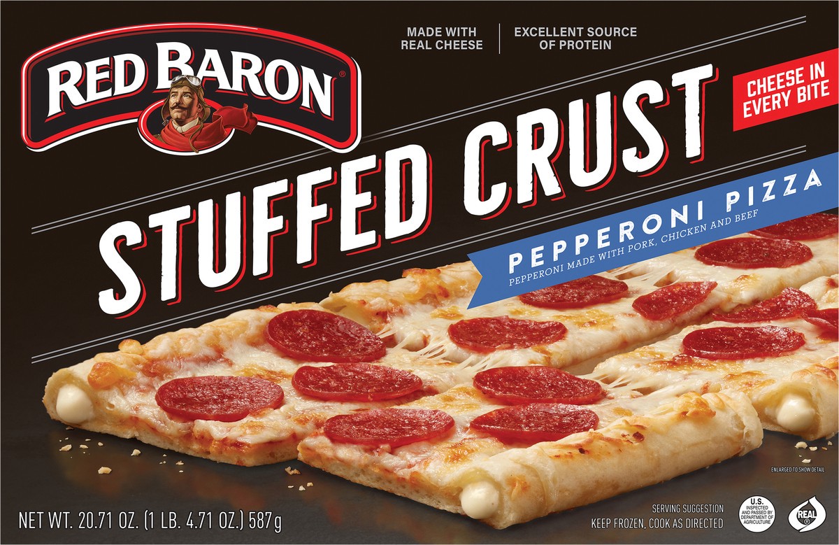 slide 9 of 14, Red Baron Pizza, Stuffed Crust Pepperoni 20.71 oz., 20.71 oz