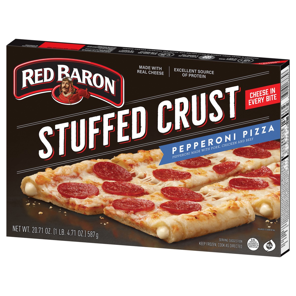 slide 5 of 14, Red Baron Pizza, Stuffed Crust Pepperoni 20.71 oz., 20.71 oz