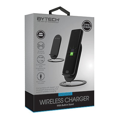 slide 1 of 1, Bytech 1amp Wierless Charging Pad Black, 1 ct