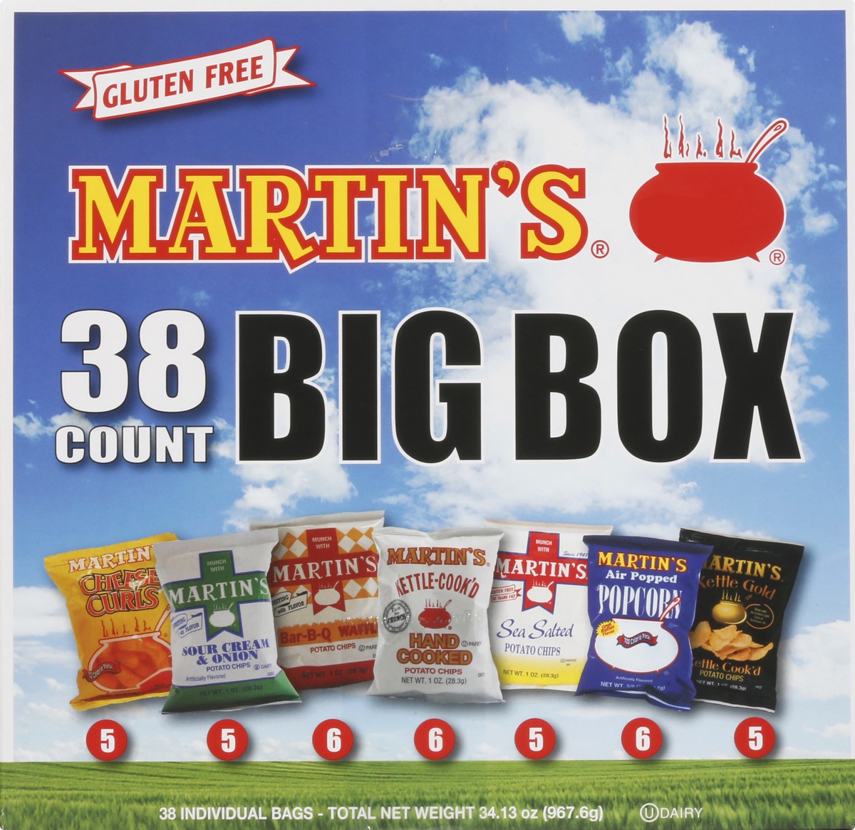 slide 5 of 13, Martin's Big Box Snacks 38 ea, 38 ct