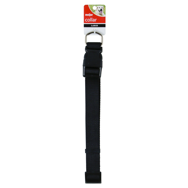 slide 1 of 2, Meijer Dog Collar, Adjustable, Black, Large, LG
