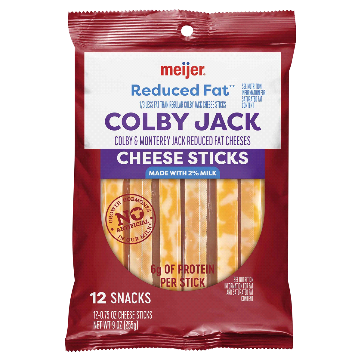slide 1 of 2, Meijer 2% Colby Jack Cheese Sticks, 9 oz