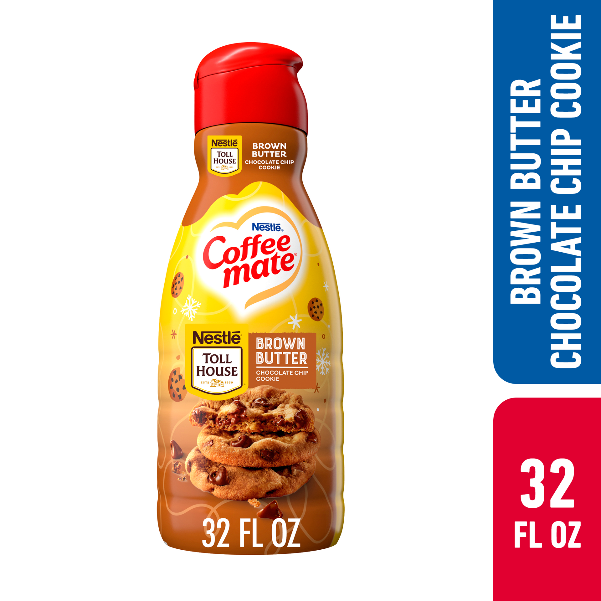 slide 1 of 7, Coffee mate Nestle Coffee mate Brown Butter Chocolate Chip Cookie Liquid Coffee Creamer, 32 oz