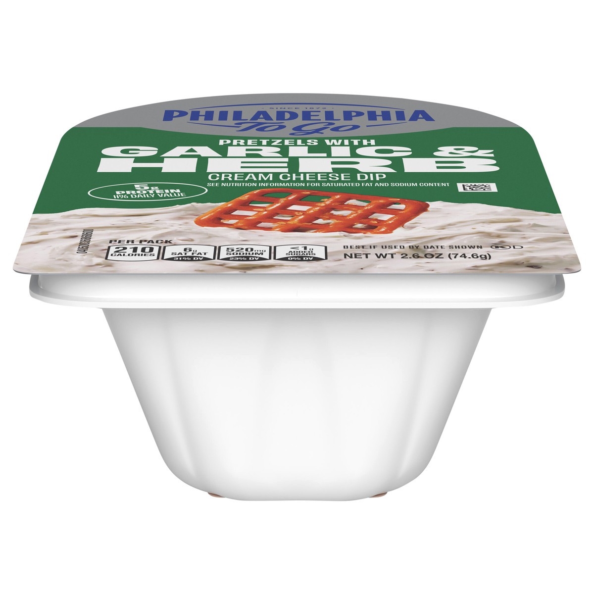 slide 1 of 14, Philadelphia To Go Pretzels With Garlic & Herb Dip, 2.52 oz