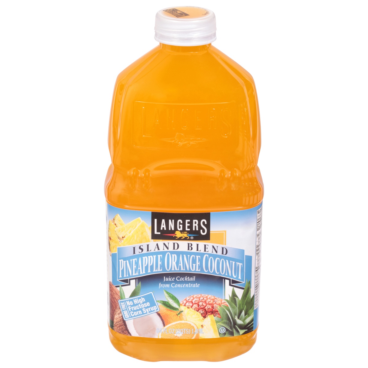 slide 1 of 1, Langers Island Blend Pineapple Orange Coconut Juice Cocktail 64 fl oz, 