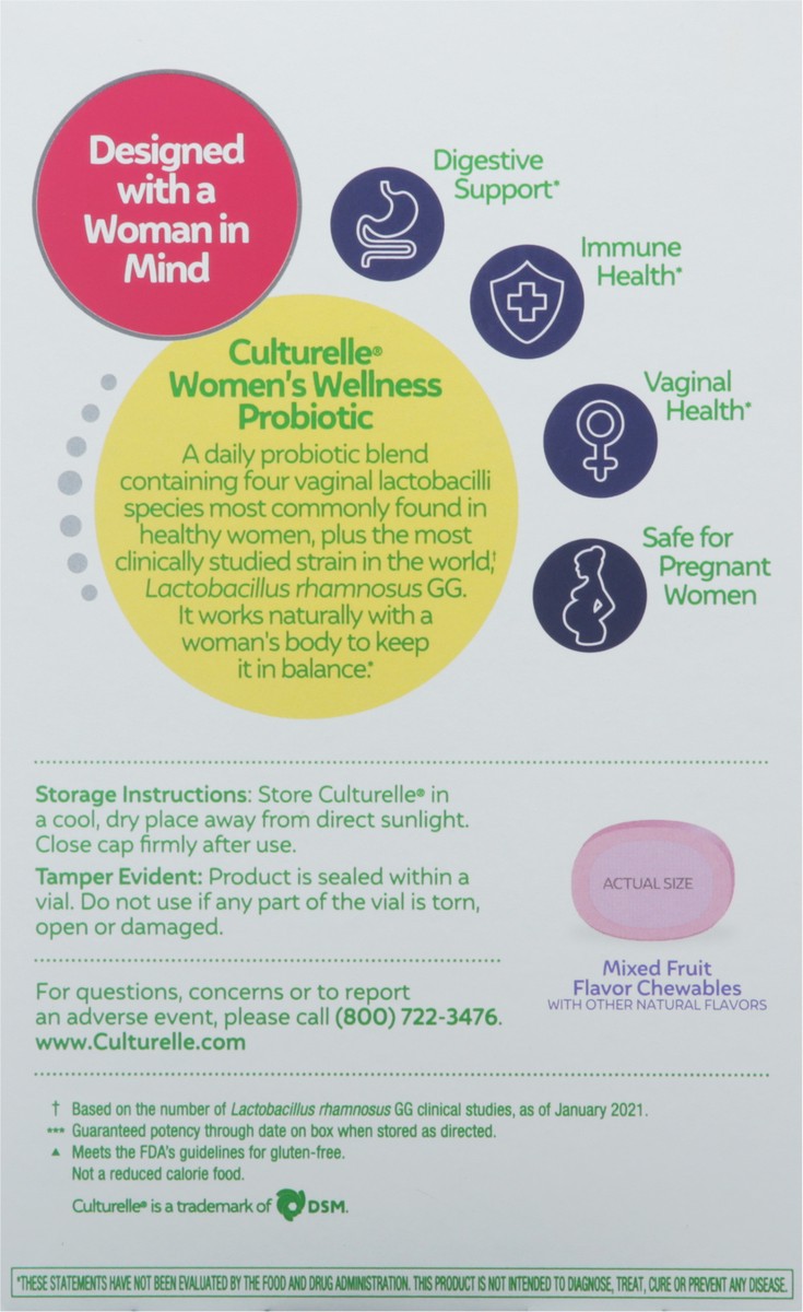slide 5 of 9, Culturelle Women's Wellness Probiotic Chewable Supplement, 30 ct
