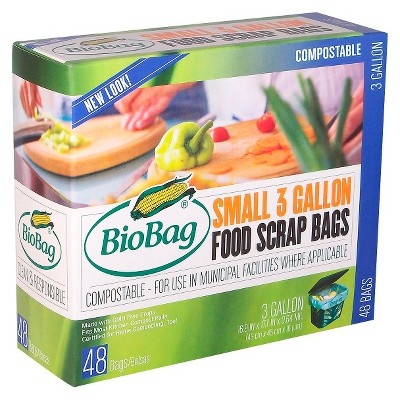 slide 1 of 1, BioBag Compostable Food Scrap Small Kitchen Trash Bags, 48 ct; 3 gal