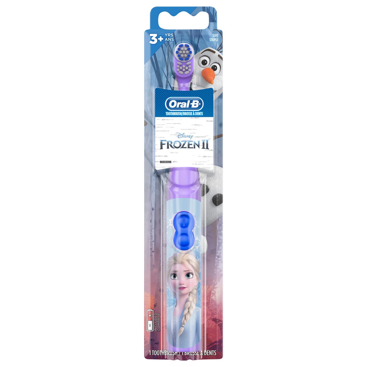 slide 1 of 9, Oral-B Battery Soft Toothbrush featuring Disney's Frozen for Kids 3+, 1 ct