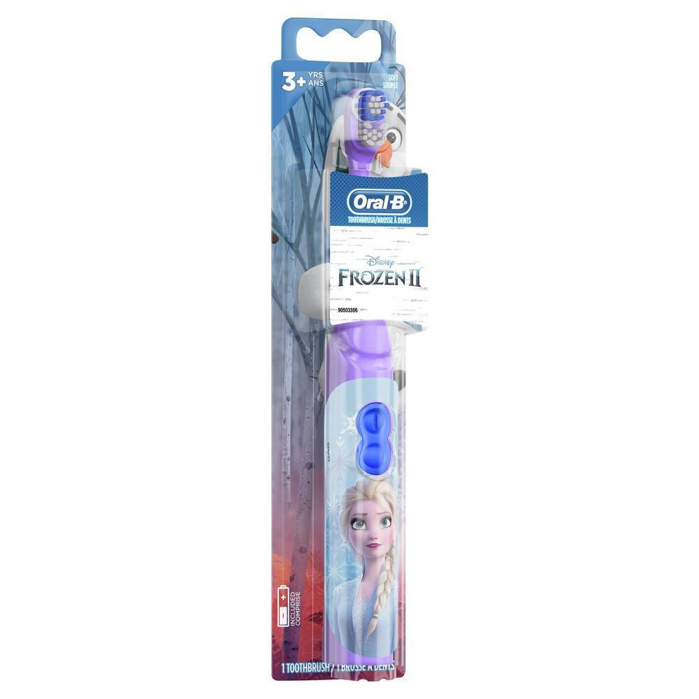 slide 9 of 9, Oral-B Kid's Battery Toothbrush featuring Disney's Frozen, Soft Bristles, for Kids 3+, 1 ct