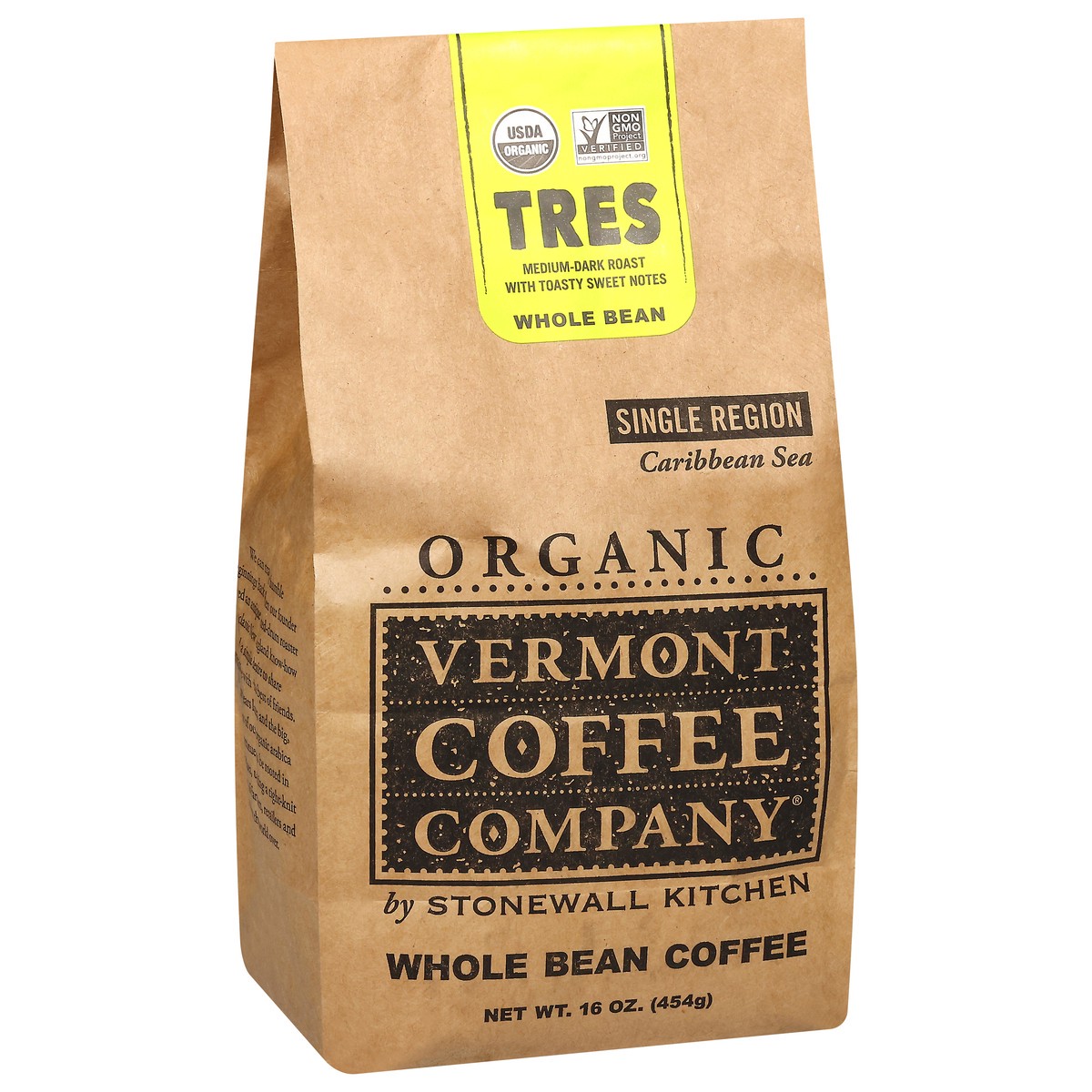 slide 2 of 13, Vermont Coffee Company Organic Single Region Caribbean Sea Medium-Dark Roast Whole Bean Tres Coffee 16 oz, 16 oz