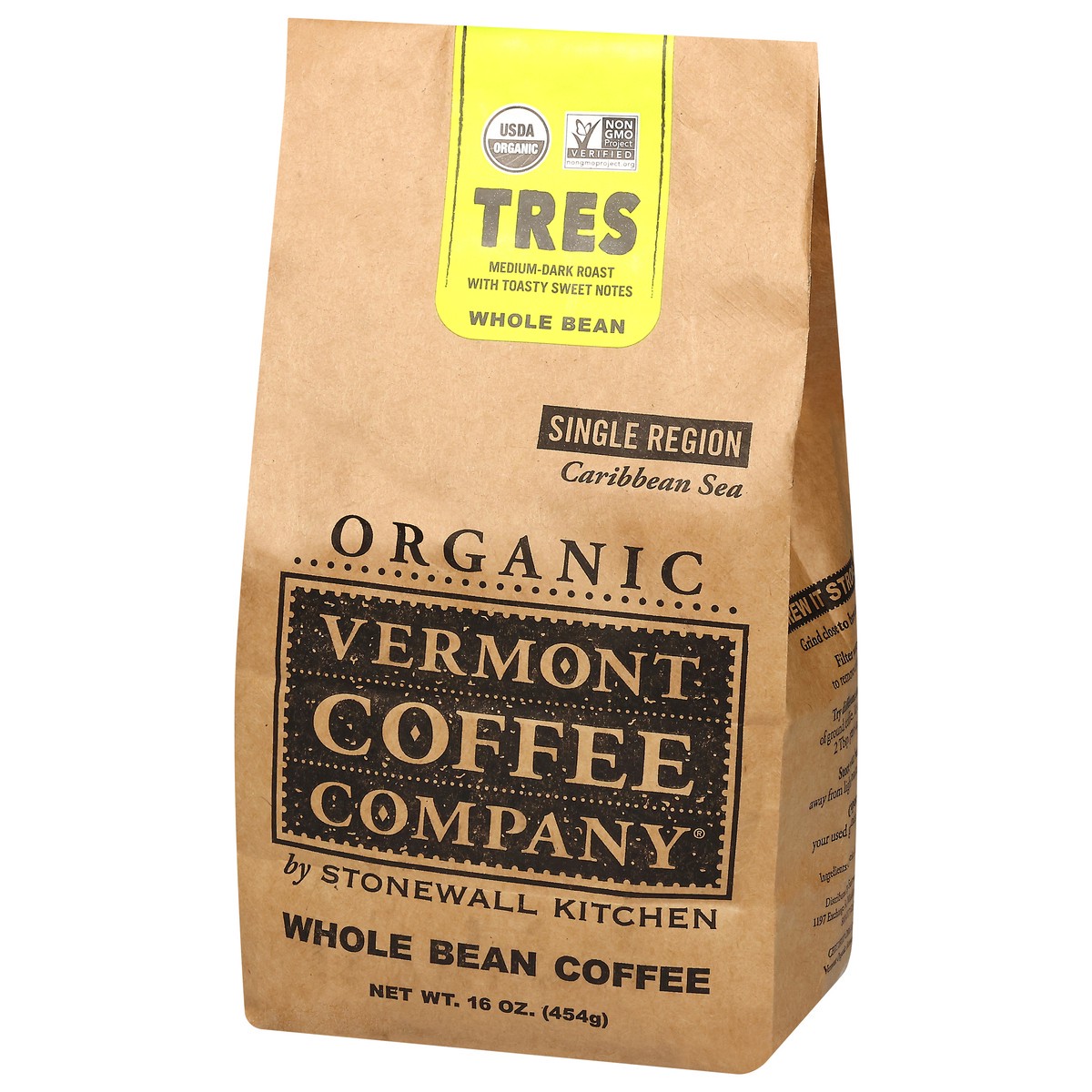 slide 8 of 13, Vermont Coffee Company Organic Single Region Caribbean Sea Medium-Dark Roast Whole Bean Tres Coffee 16 oz, 16 oz