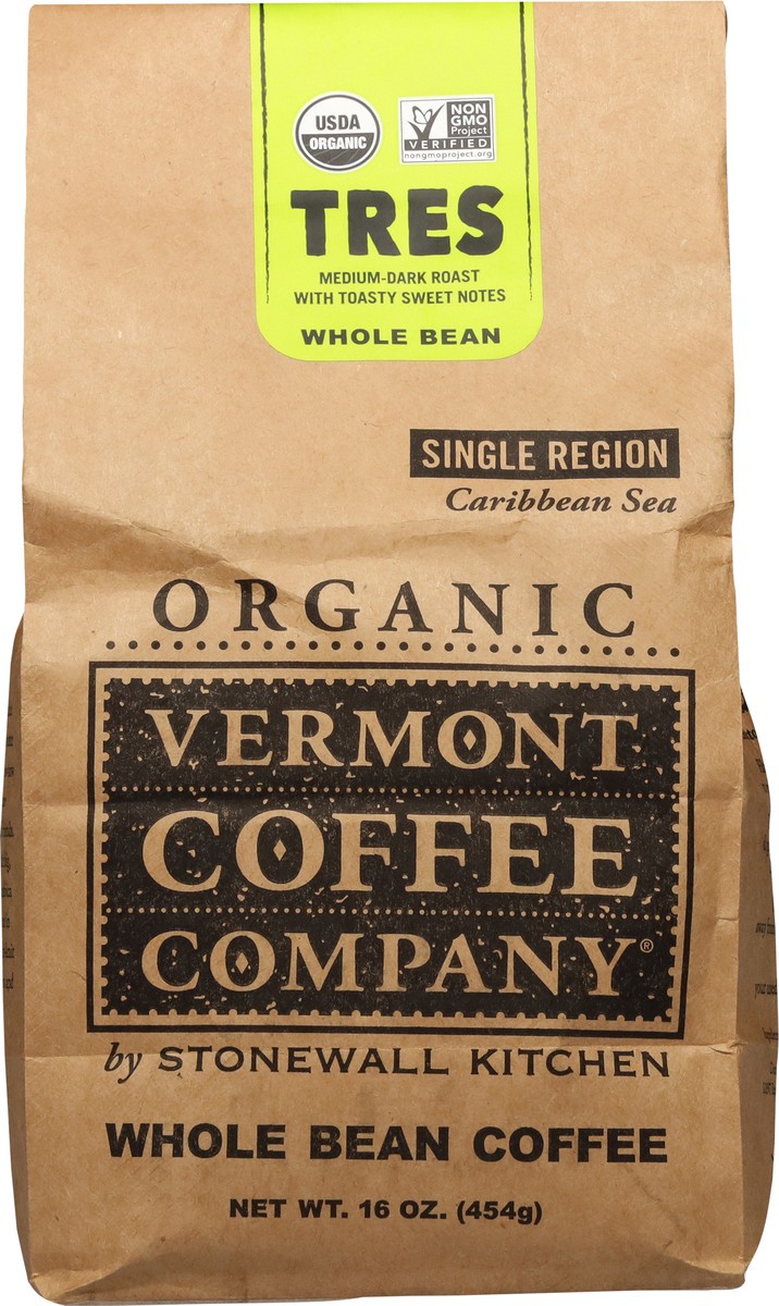 slide 10 of 13, Vermont Coffee Company Organic Single Region Caribbean Sea Medium-Dark Roast Whole Bean Tres Coffee 16 oz, 16 oz