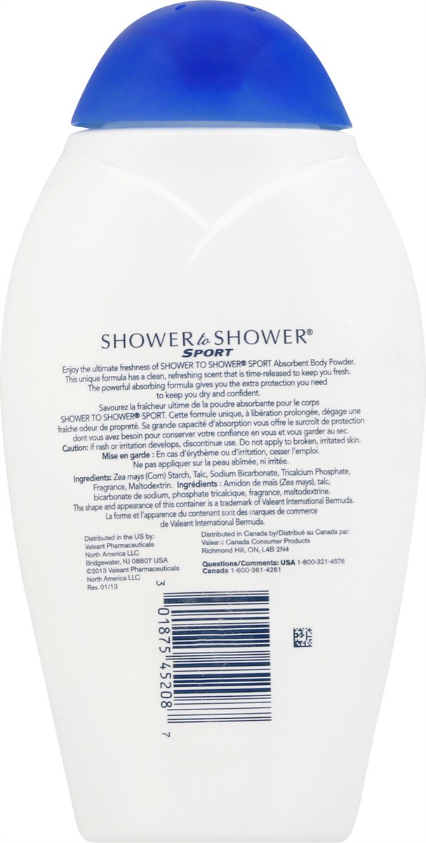 slide 5 of 9, Shower To Shower Sport Body Powder, 8 oz