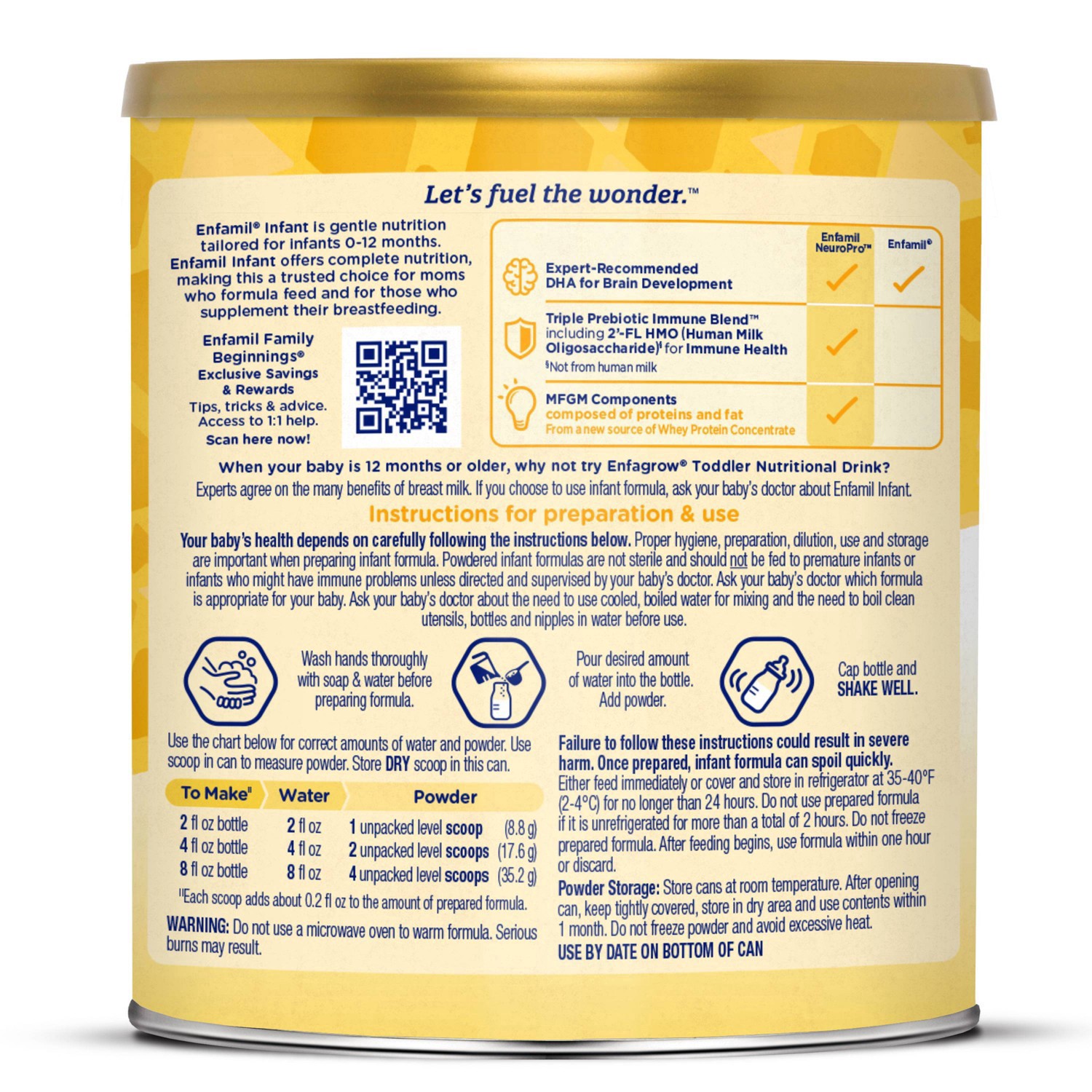 slide 45 of 60, Enfamil 0-12 Months Milk-Based Powder with Iron Infant Formula Baby 12.5 oz, 12.5 oz