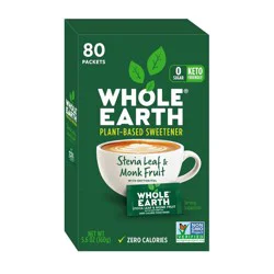 Whole Earth Sweetener Co. Packets Natural Stevia Leaf & Monk Fruit Sweetener Blend 80 ea