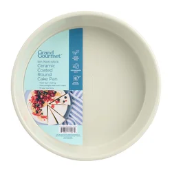 Grand Gourmet Non-Stick Ceramic Coated 9in Round Cake Pan (Cream)