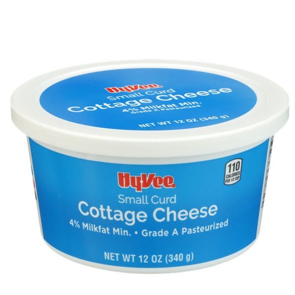 slide 1 of 1, Hy-vee 4% Small Curd Cottage Cheese, 12 oz