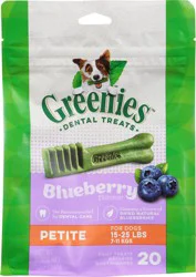 Greenies Daily 15-25 lbs Blueberry Flavor Petite Dental Treats 20 Treats