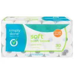 Simply Done Bath Tissue, Soft, 2-Ply, Club Pack 30 Ea