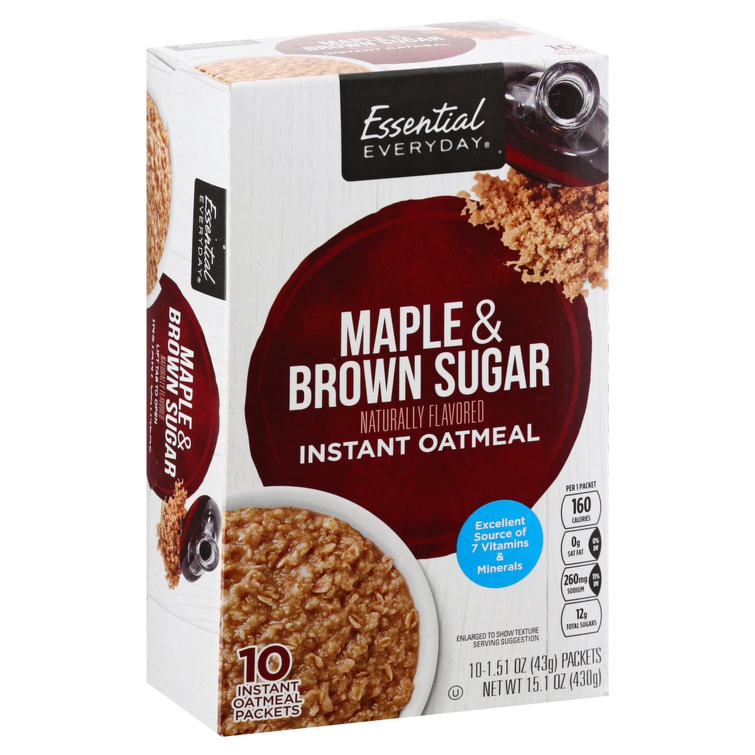 slide 1 of 1, Essential Everyday Maple Brown Sugar Oatmeal, 15.1 oz