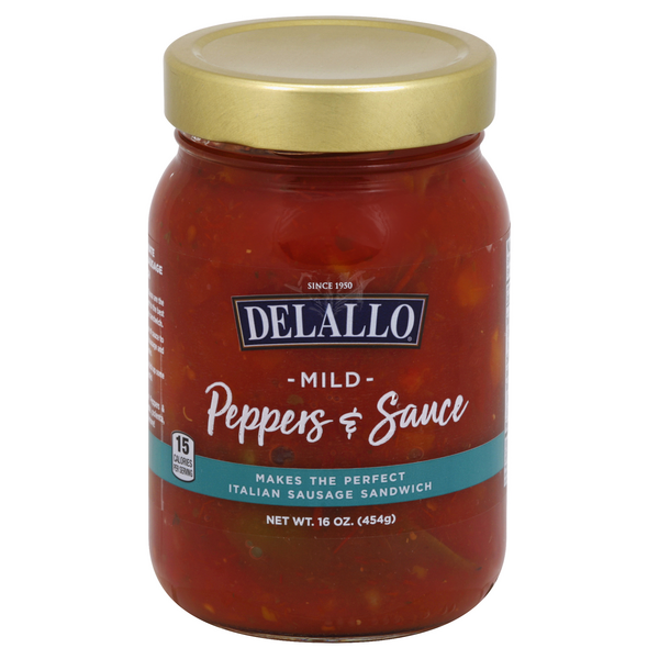 slide 1 of 1, DeLallo Mild Sweet Peppers & Sauce, 16 oz