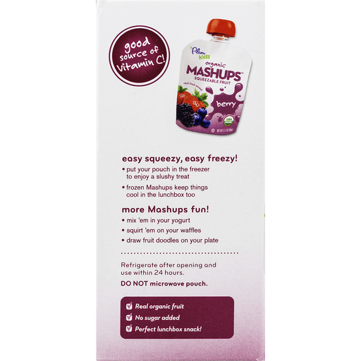 slide 8 of 8, Plum Organics Mashups Applesauce + Berries Pouches, 4 ct; 3.17 oz