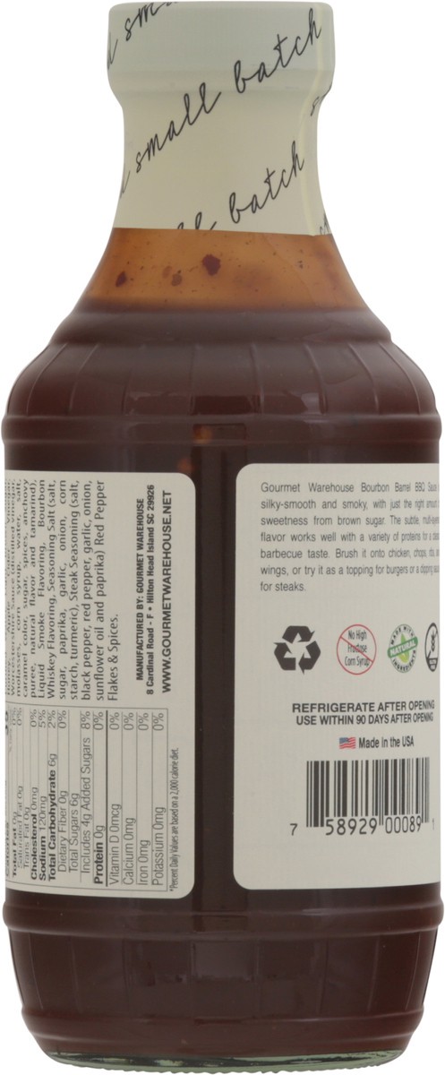 slide 10 of 13, Gourmet Warehouse Bourbon Barrel BBQ Sauce 16 fl oz, 16 fl oz