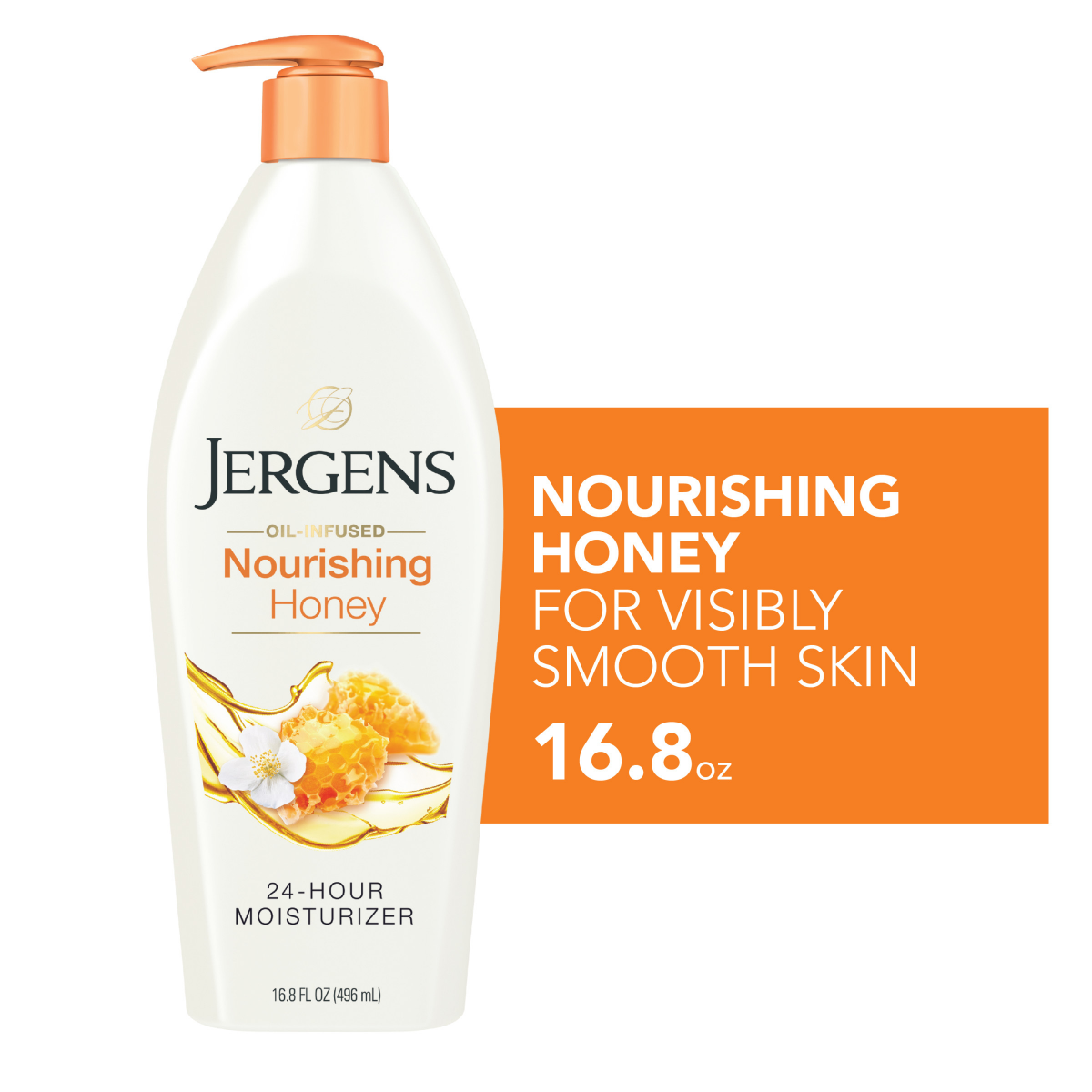 slide 1 of 29, Jergens Nourishing Dry Skin Moisturizer, Honey, 16.8 oz
