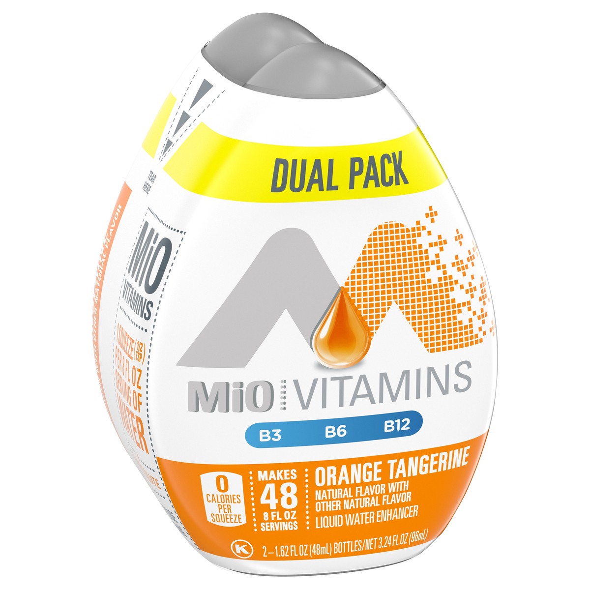 slide 6 of 9, MiO Vitamins Orange Tangerine Naturally Flavored Liquid Water Enhancer Dual Pack, 2 ct Pack, 1.62 fl oz Bottles, 2 ct