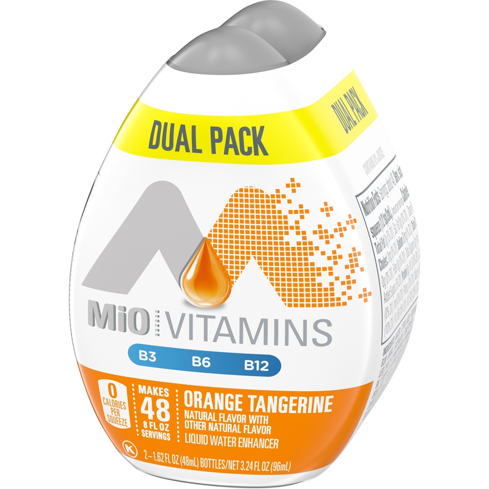 slide 3 of 5, MiO Vitamins Orange Tangerine Naturally Flavored Liquid Water Enhancer Dual Pack Pack, 3.24 fl oz