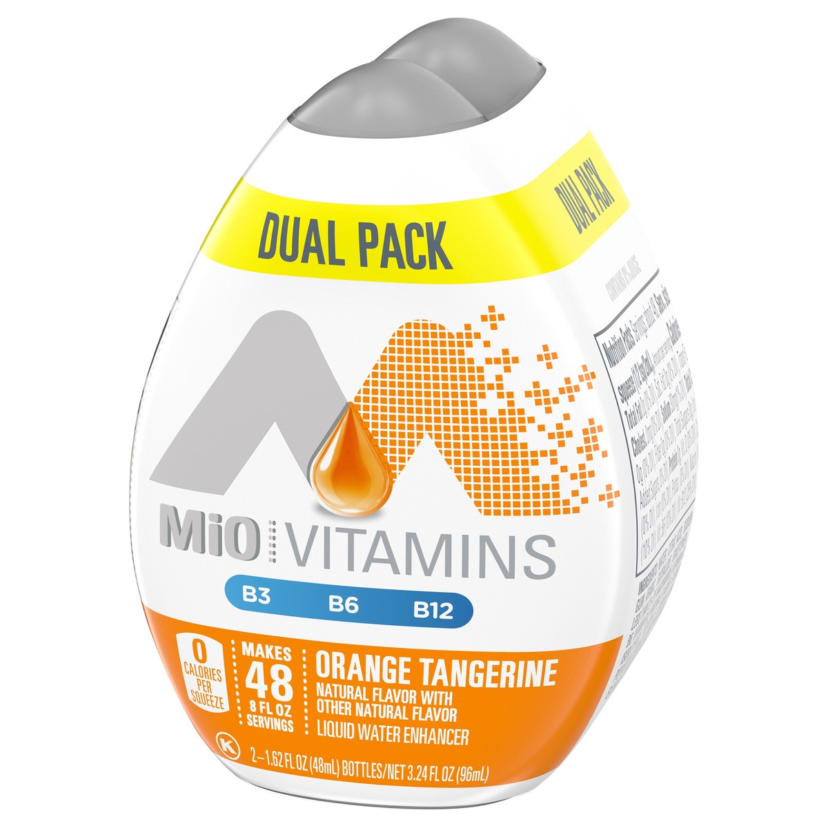 slide 2 of 9, MiO Vitamins Orange Tangerine Naturally Flavored Liquid Water Enhancer Dual Pack, 2 ct Pack, 1.62 fl oz Bottles, 2 ct