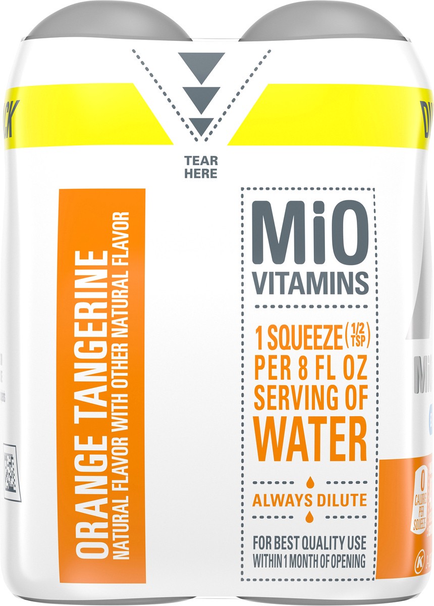 slide 8 of 9, MiO Vitamins Orange Tangerine Naturally Flavored Liquid Water Enhancer Dual Pack, 2 ct Pack, 1.62 fl oz Bottles, 2 ct