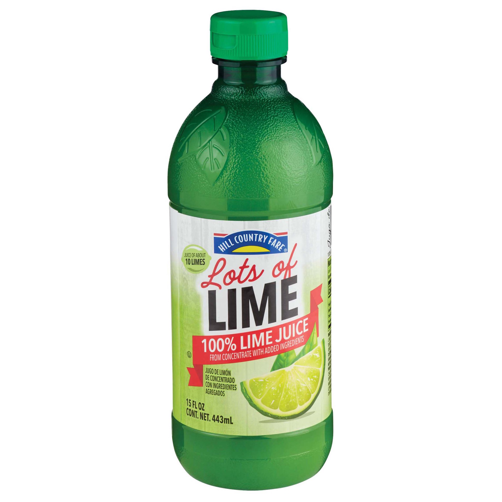 slide 1 of 1, Hill Country Fare Lots of Lime 100 % Lime Juice - 15 oz, 15 oz