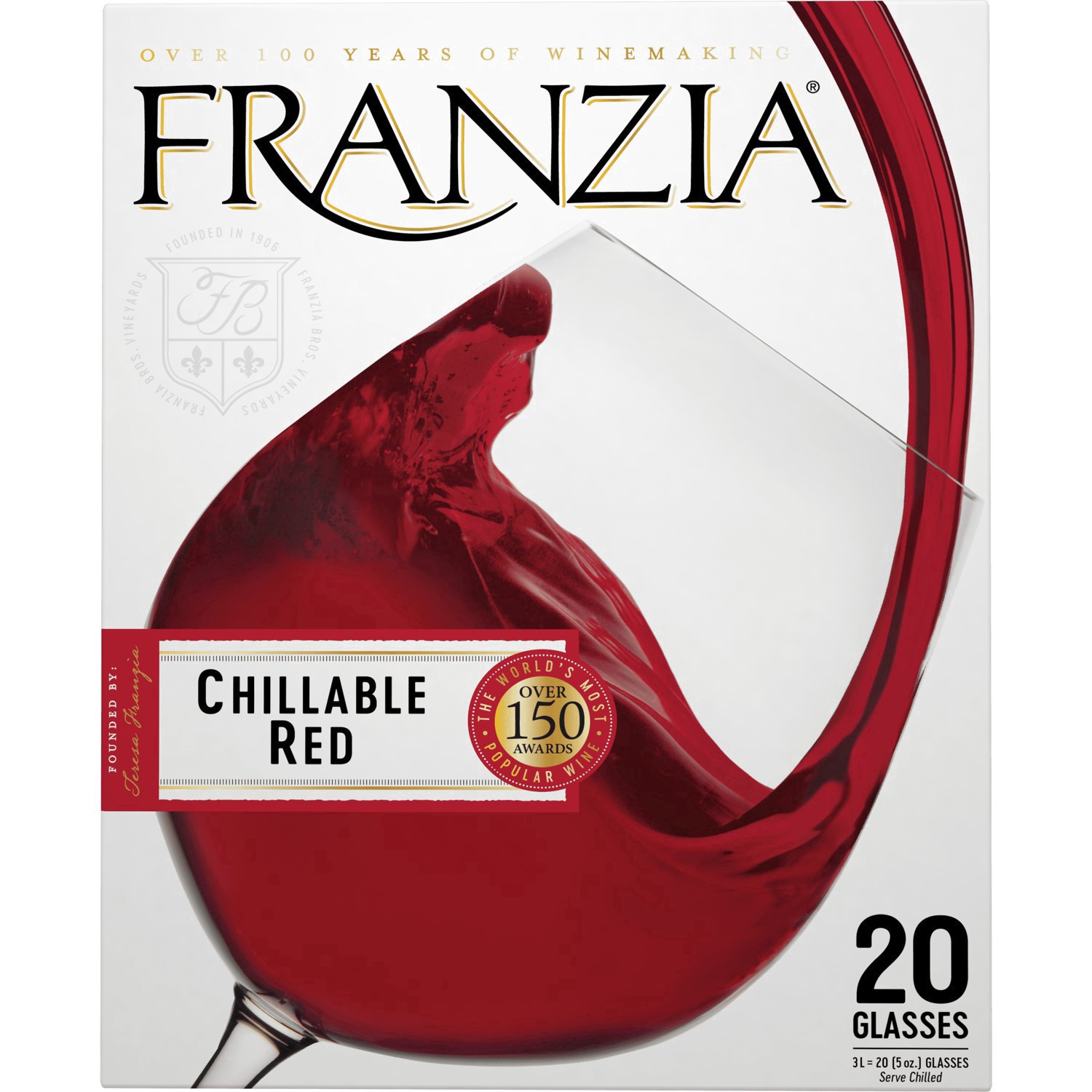 slide 5 of 10, Franzia Red, Red Wine, American, 1 ct, 3L Box, 3 liter