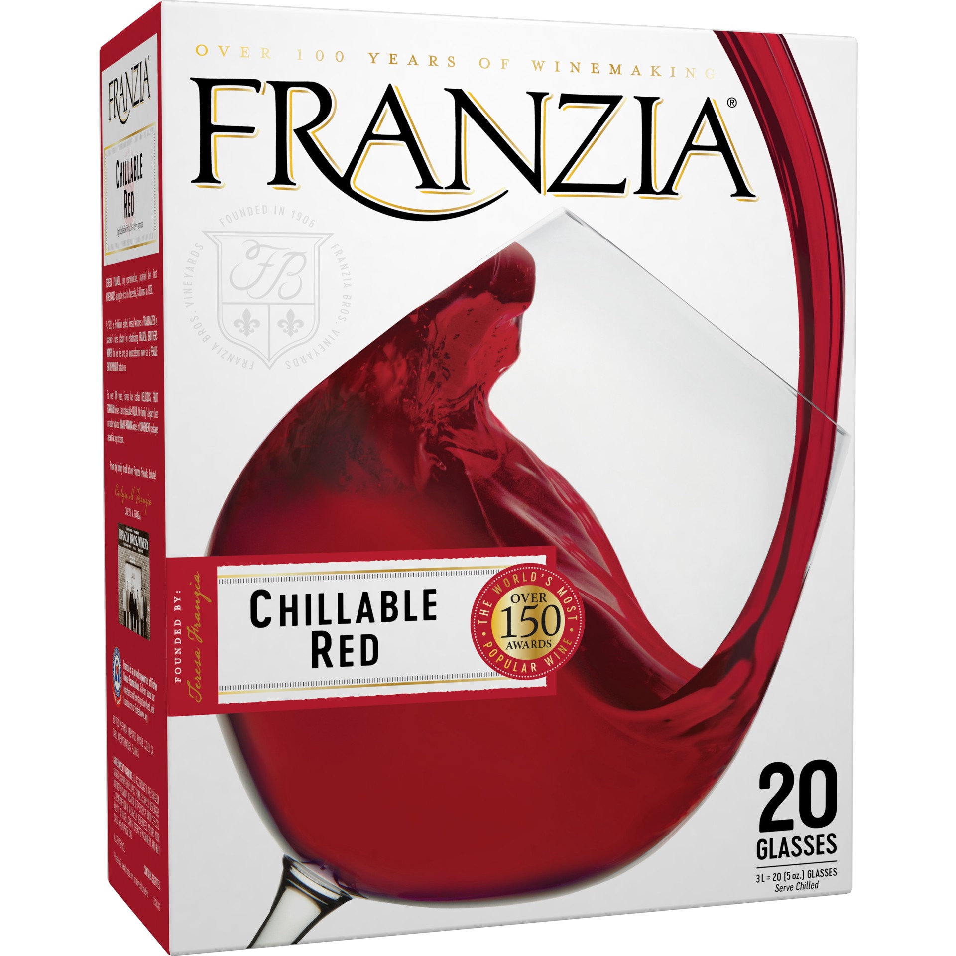 slide 1 of 10, Franzia Red, Red Wine, American, 1 ct, 3L Box, 3 liter