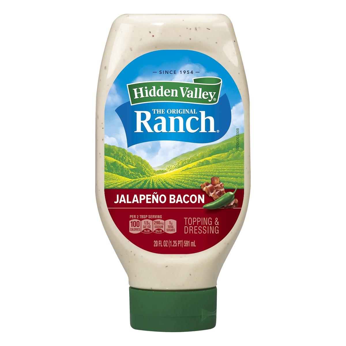 slide 1 of 7, Hidden Valley Easy Squeeze Jalapeno Bacon Ranch Salad Dressing & Topping, Gluten Free - 20 Ounce Bottle, 20 fl oz