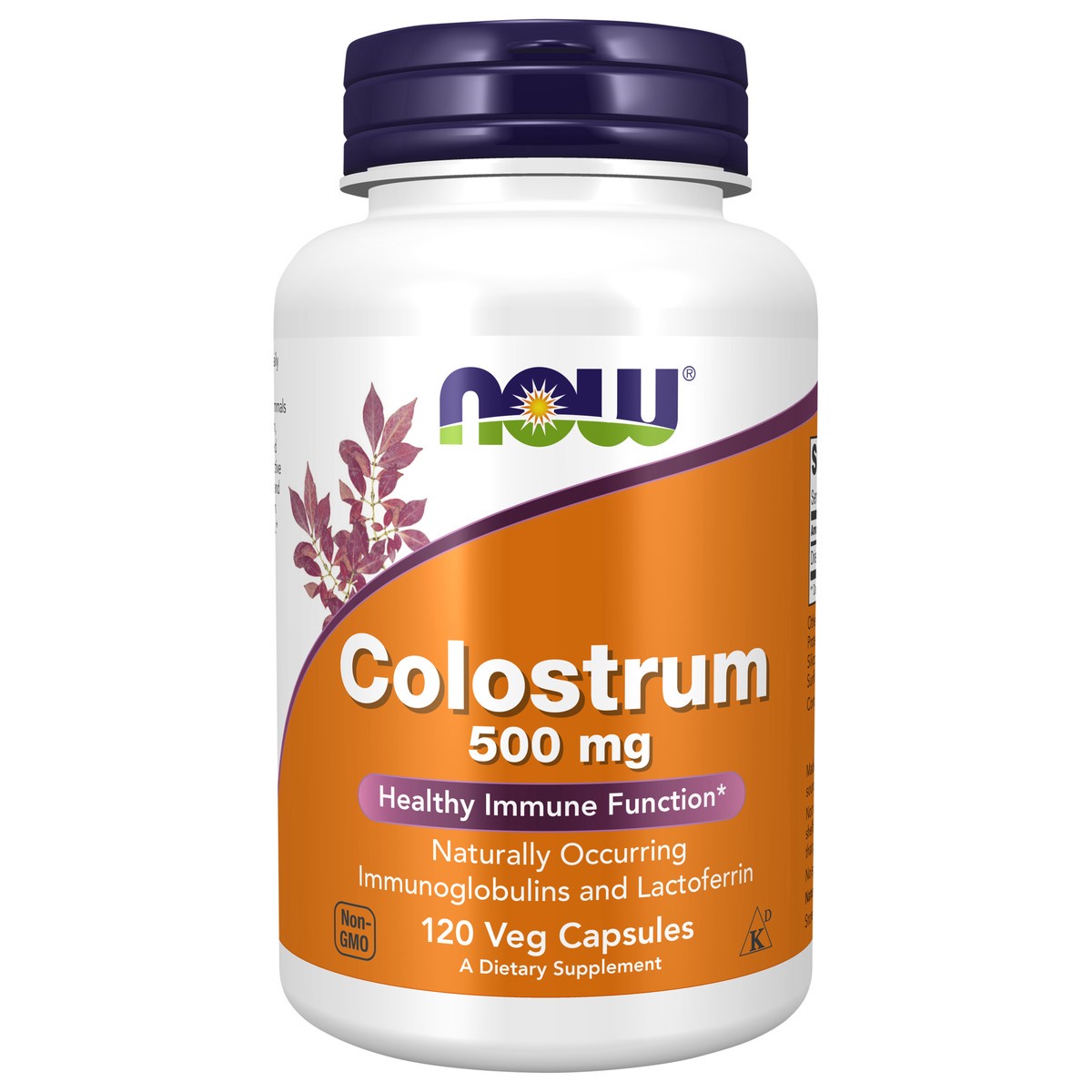 slide 1 of 4, NOW Colostrum 500 mg - 120 Veg Capsules, 120 ct; 500 mg