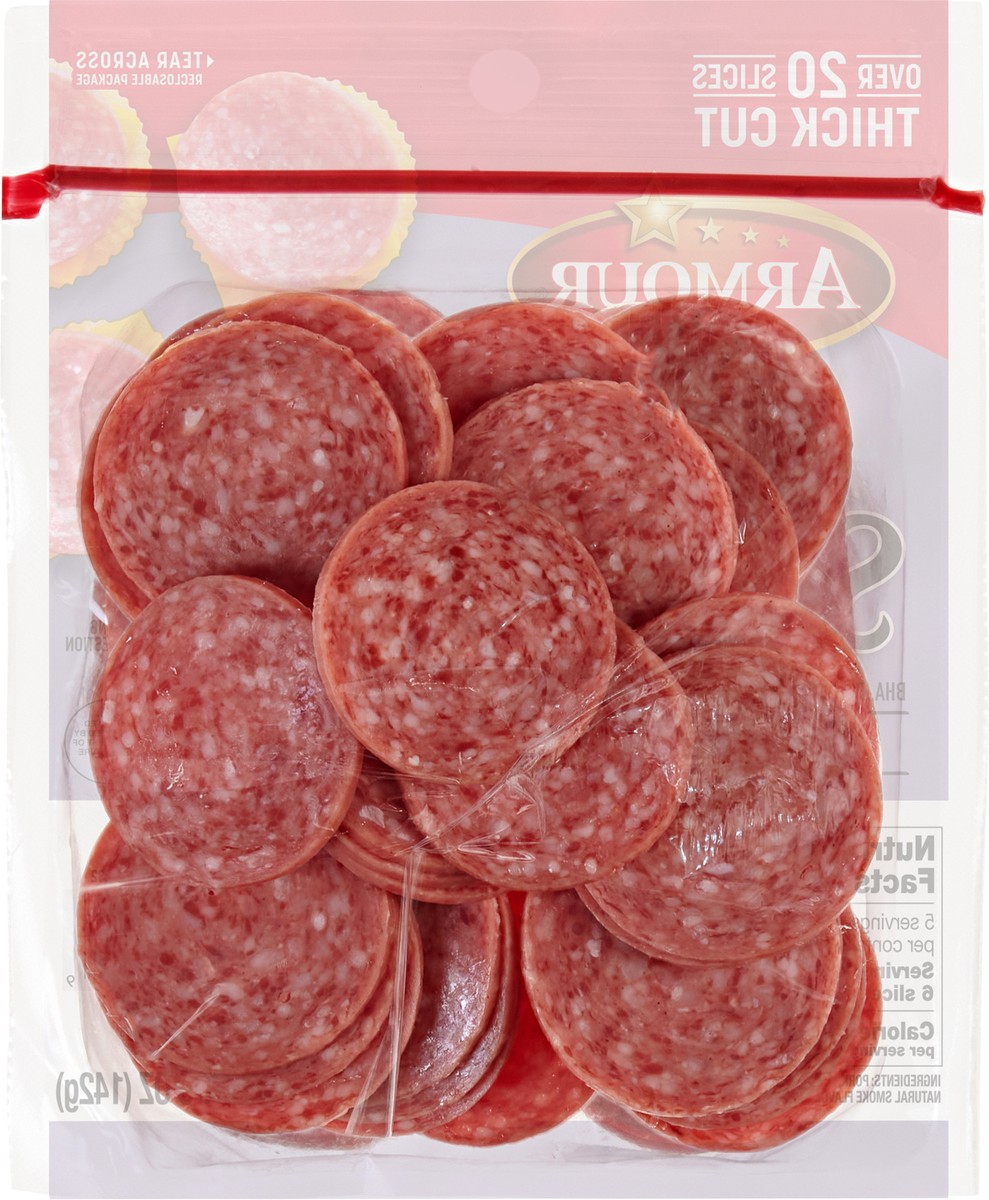 slide 3 of 7, Armour Thick Cut Hard Salami, 5 oz